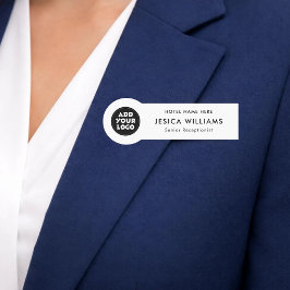 Anpassad hotellogotyp namnskylt med jobbtitel namnbricka