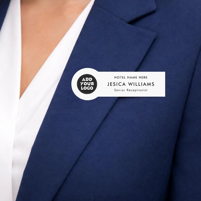 Anpassad hotellogotyp namnskylt med jobbtitel namnbricka (Skapare uppladdad)