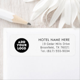 Anpassad hotellogotyp och returadress  etikett