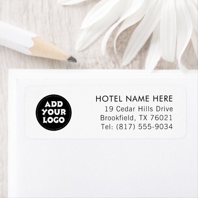 Anpassad hotellogotyp och returadress  etikett (Insitu)