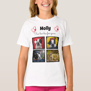 Anpassad hund 4 foton t-shirt för flickor