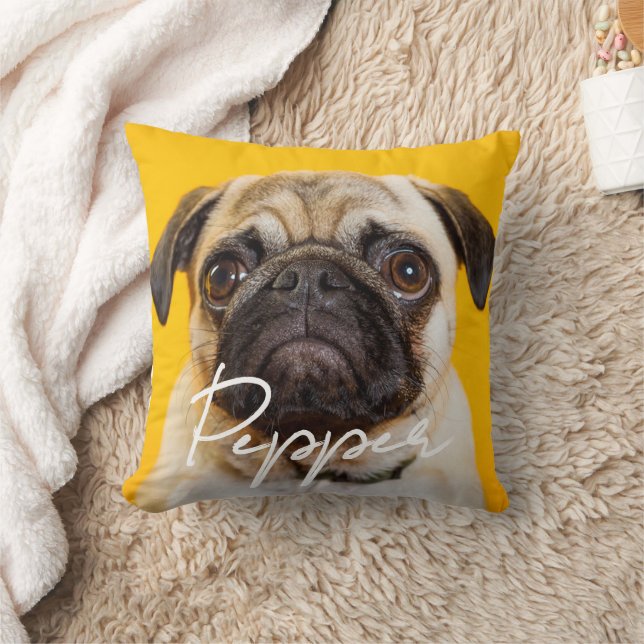 Anpassad Hund Cat Pet Namn och Photo Pillow Kudde (Filt)