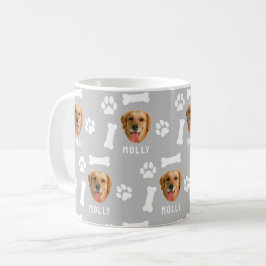 Anpassad hund foto & namn Grå Kaffemugg