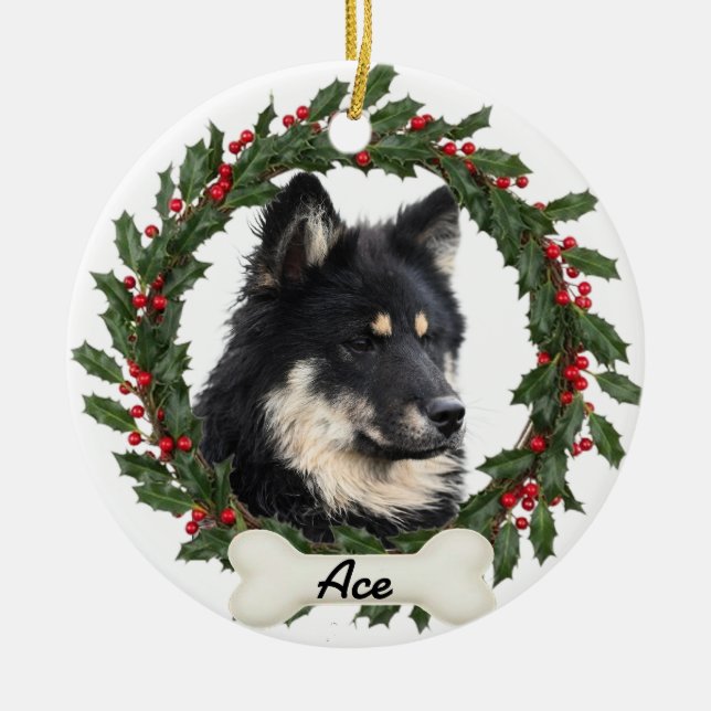 Anpassad hund katt husdjur foto julgryd ornament (Framsidan)