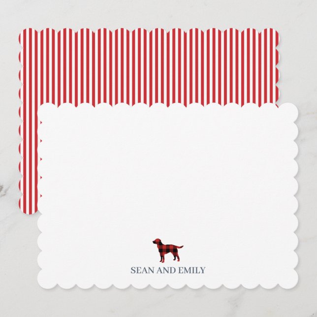 Anpassad Hund Labrador Randig Logo Brevpapper Tack Kort (Fram/baksida)