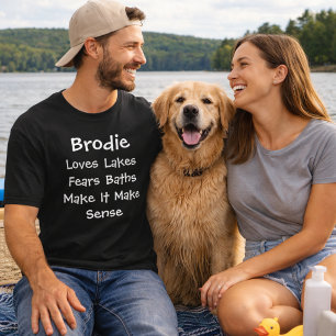 Anpassad Hund Mamma Pappa Älskar Sjö Fruktar Bad C T Shirt
