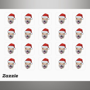 Anpassad hund Santa hatt julfoto Fyrkantigt Klistermärke