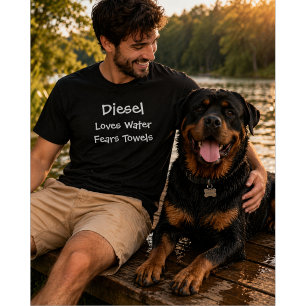 Anpassad hundälskare Älskar vatten Fruktar handd T Shirt