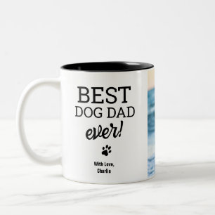 Anpassad hundfoto Bästa HUND Pappa Någonsin person Två-Tonad Mugg