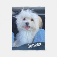 Anpassad hundfoto filt med husdjurets namn 