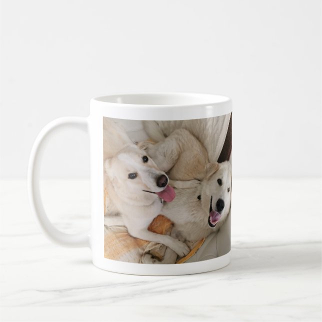 Anpassad hundfoto-mugg kaffemugg (Vänster)