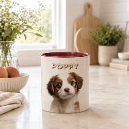 Anpassad hundfoto-mugg - Personligt namn Två-Tonad Mugg