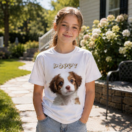 Anpassad hundfoto & namn barn t-shirt
