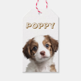 Anpassad hundfoto & namn matpresenttagg presentetikett