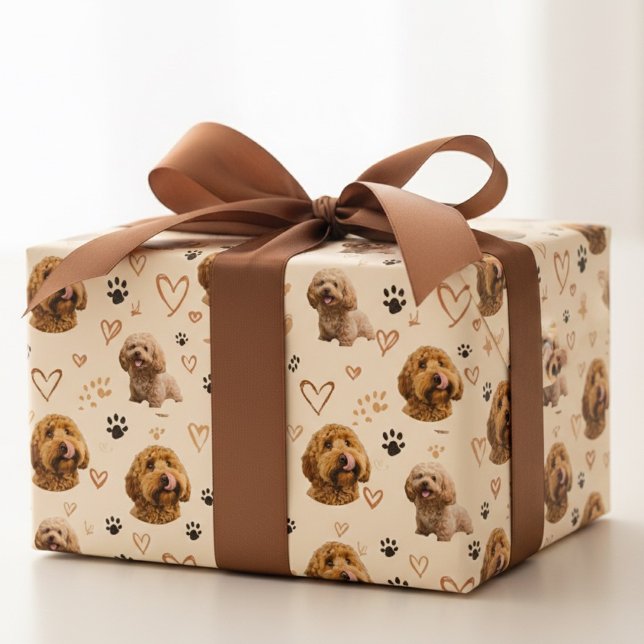 Anpassad hundfoto – Neutral Valentine Presentpapper (Skapare uppladdad)