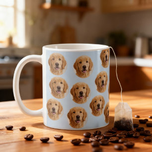 Anpassad hundfoto Söt personlig ljusblå Kaffemugg