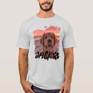 Anpassad hundfoto T-shirt – Personlig namn på husd