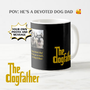 Anpassad hundfoto The Dogfather Fars dag-present Kaffemugg