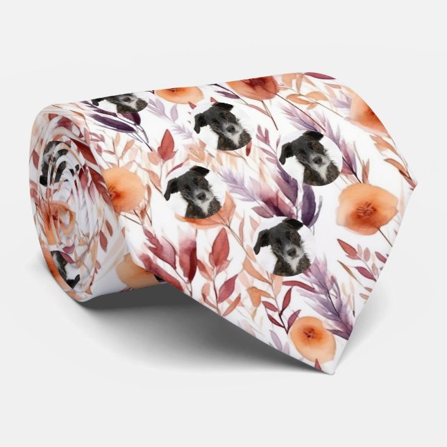 Anpassad hundfoto Torkade blommor Mönster Slips (Rullad)