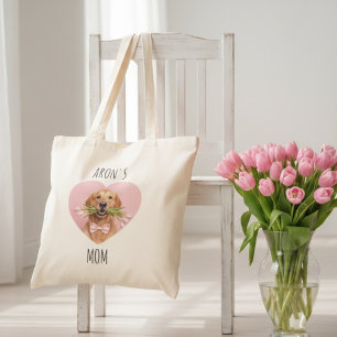 Anpassad hundfoto-totebag för mamma   Personlig  Tygkasse