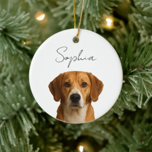 Anpassad hundjul Personlig sällskapsdjurfoto Julgransprydnad Keramik