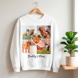 Anpassad hundmamma 5 Pet foto collage grid & hjärt T Shirt