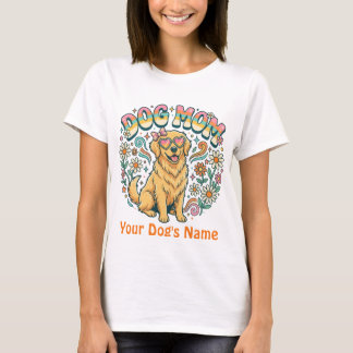 Anpassad hundmamma Golden Retriever Retro 70-tal G T Shirt