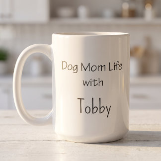Anpassad hundmamma-liv med husdjursnamn personlig kaffemugg