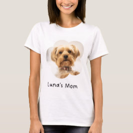 Anpassad hundmamma T-shirt med husdjursfoto och na