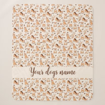 Anpassad hundnamn Mysig flanellfilt Corgi Mönster