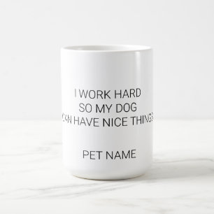 Anpassad hundnamnskopp - Minimalistisk Jag arbetar Kaffemugg