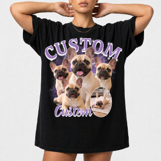 Anpassad hundstövlar Fotokollage, Vintage Djur T Shirt