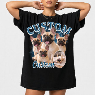 Anpassad hundstövlar Fotokollage, Vintage Djur T Shirt