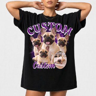 Anpassad hundstövlar Fotokollage, Vintage Djur T Shirt