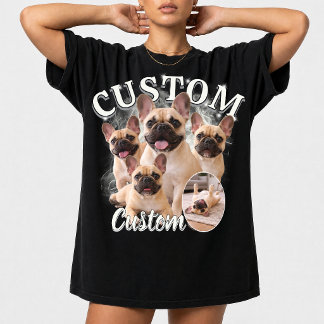 Anpassad hundstövlar Fotokollage, Vintage Djur T Shirt