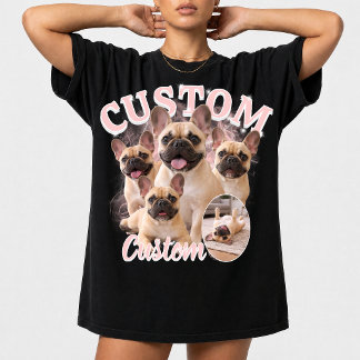 Anpassad hundstövleg foto collage, Vintage Djur T Shirt