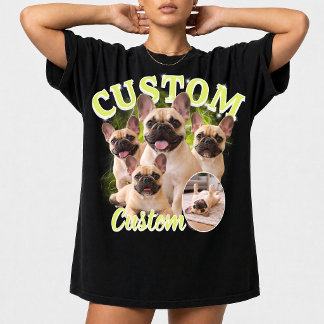 Anpassad hundstövleg foto collage, Vintage Djur T Shirt