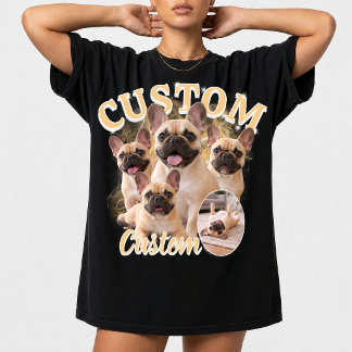 Anpassad hundstövlet foto collage, Vintage djur T Shirt