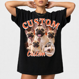 Anpassad hundstövlet foto collage, Vintage djur T Shirt