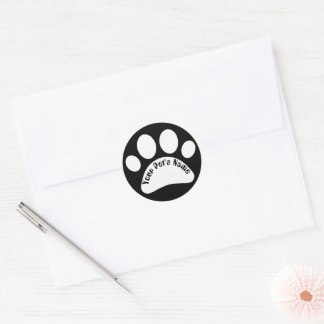 Anpassad hundvalks tryck Personlig namn rund klist Runt Klistermärke