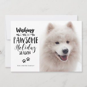 Anpassad Husdjur 2 Foto Pawsome Typografi Högtid Julkort