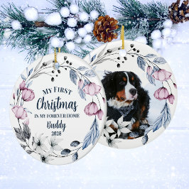 Anpassad husdjurfoto Elegant blomster jul Julgransprydnad Keramik