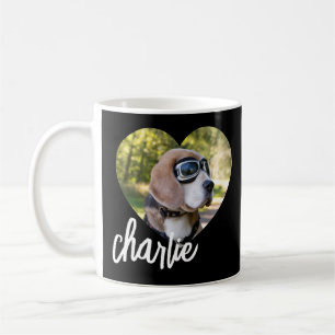 Anpassad husdjurs hund foto modern stilren hjärta kaffemugg