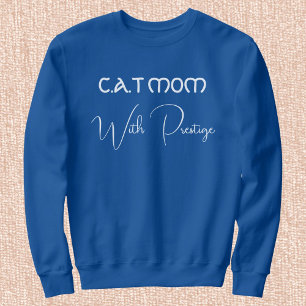 Anpassad husdjursälskare Vit Skript Kattmamma Djup T Shirt