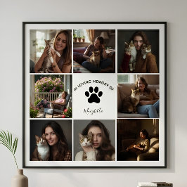 Anpassad husdjurscollage Till minne av Kattminne Poster