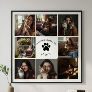 Anpassad husdjurscollage Till minne av Kattminne Poster
