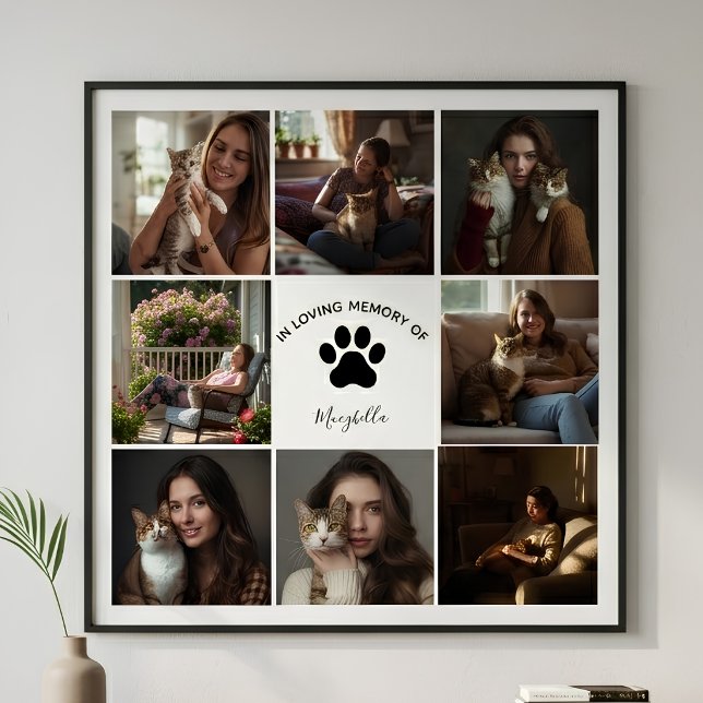Anpassad husdjurscollage Till minne av Kattminne  Poster (Skapare uppladdad)