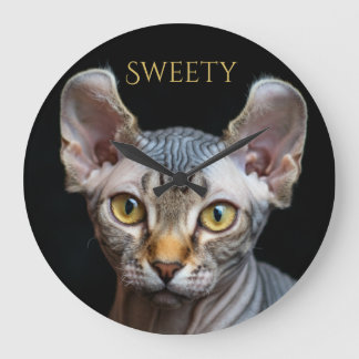 Anpassad husdjursfoto Alv Sphynx Katt Personlig Stor Klocka