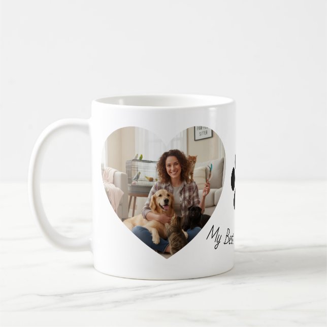 Anpassad husdjursfoto hjärtemugg kaffemugg (Vänster)