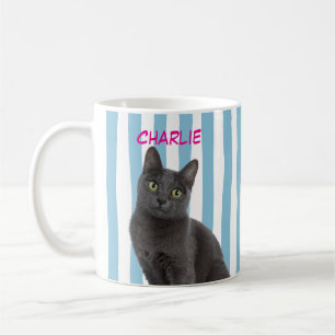 Anpassad husdjursfoto Kattmamma Hundälskare Blå ra Kaffemugg